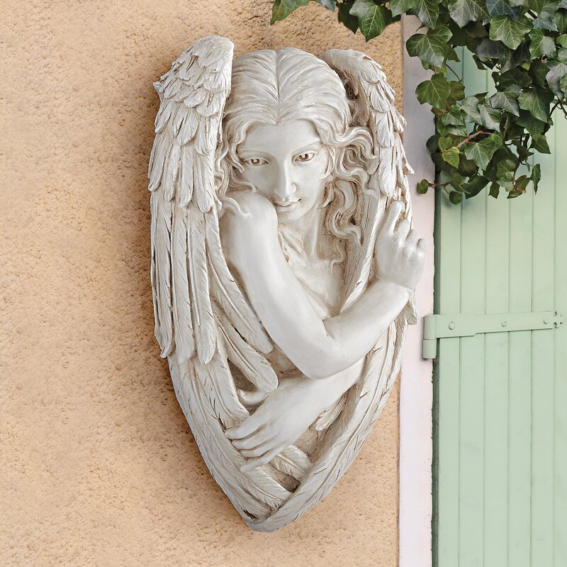 One-of-a-kind ceramic sale wall hung sculpture angel